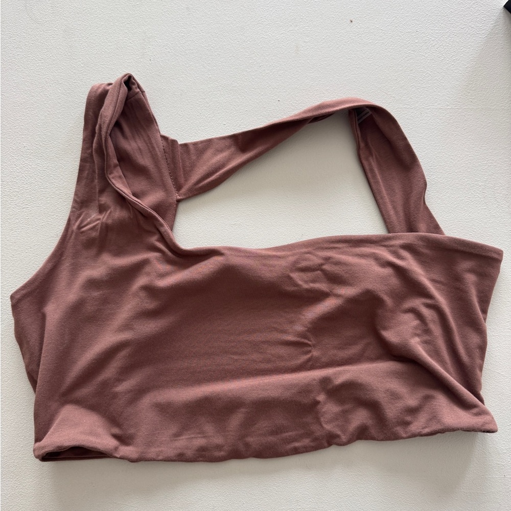 Naked Wardrobe & Lori Harvey Dusty Pink One-Shoulder Top
